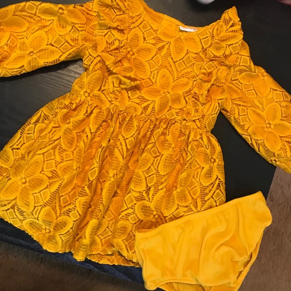 Cat and Jack mustard dress with bloomers. - Picture 1 of 4